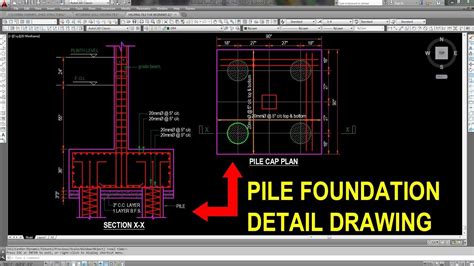 Bored Pile Layout And Section Details Autocad Drawing Dwg 335