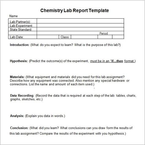 Science Experiment Report Template