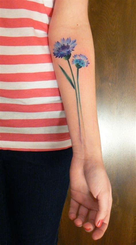 Violet tattoo designs are beautiful and full of symbolic meanings. Bluish Violet Flower Forearm Tattoo | Amazing Tattoo Ideas