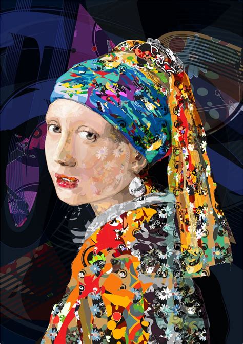 The Girl With A Pearl Earring Two Girl With Pearl Earring Collage Art Art Parody