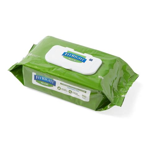 Fitright Large Personal Cleansing Wipes Aloe Scented Packs Of 100