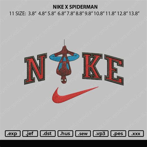 Nike Spiderman Embroidery File 11 size – Embropedia