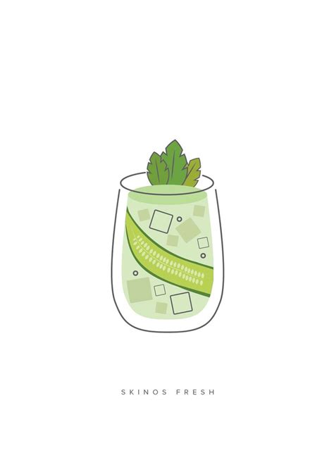 Skinos Cocktail Illustrations On Behance Cocktail Illustration Cocktails Vector Cocktails