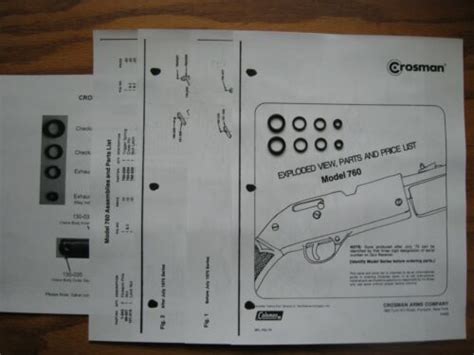 Crosman 760 Two Seal Kits Two Exploded Views Parts List Guide