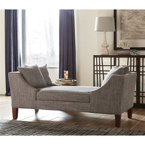 Scott Living Midcentury Gray Chaise Lounge At