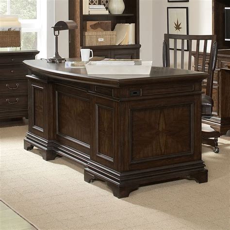 At 66 inches, the curved desktop shape provides ample workspace and encourages correct sitting posture this traditionally styled ethan executive desk is an ergonomic and elegant office solution. Essex 66 Inch Curved Executive Desk by Aspenhome ...
