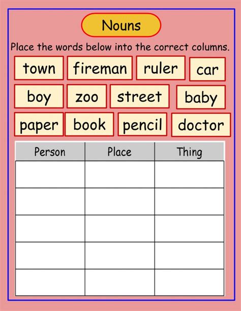 Nouns And Verbs Worksheets Nouns Activities Adjective Worksheet
