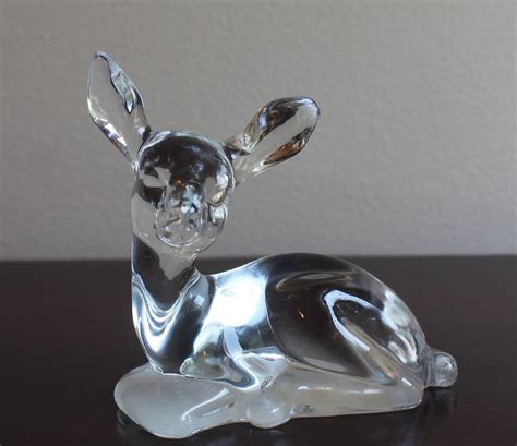 Vintage Fenton Clear Glass Deer Figurine Fenton Figurines Glass