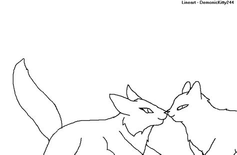 Cat Love Lineart By Demonickitty244 On Deviantart