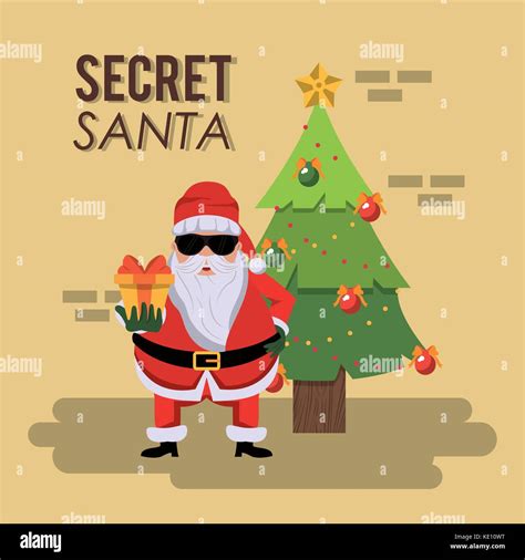 secret santa cartoon stock vector image and art alamy