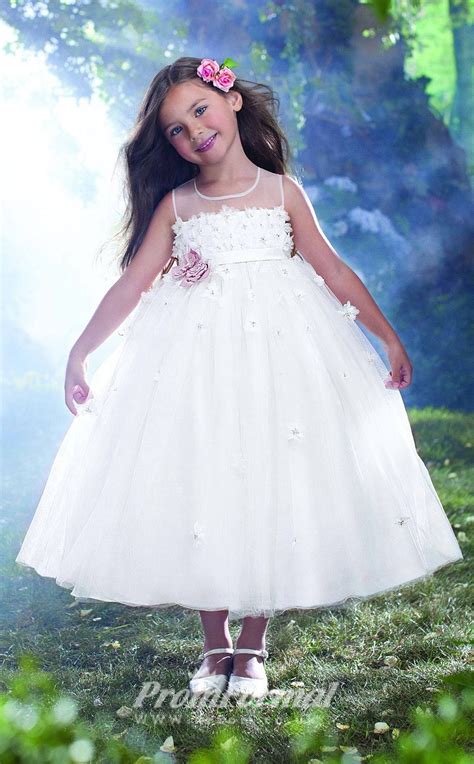 Lovely Princess Ankle Length White Flower Girls Dresses Fgd413 4prom