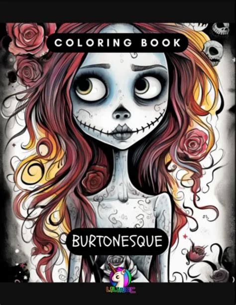 Tim Burton Horror Adult Colouring Book Willy Wonka Beetlejuice Corpse
