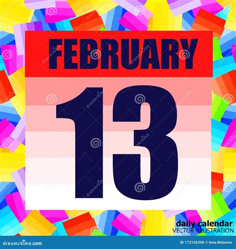 February 13 Icon For Planning Important Day Banner For Holidays And