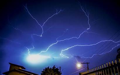 Lightning Thunder Flash Dark Storm Evening Sky