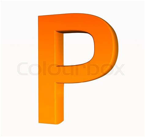 Orange Alphabet Letter P 3d Isolated On White Stock Photo Colourbox