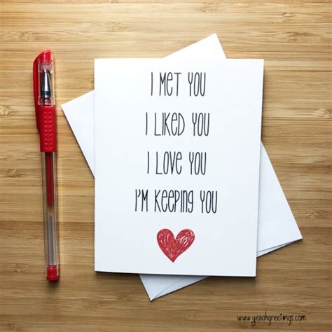 Cute Love Card Anniversary Card Love Greeting Cards Etsy