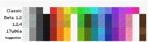 Comparison Of Wool Colors From Classic To A Minecraft Minecraft