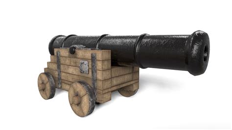 Antique Cannon - Ship Cannon - Pirate Cannon 3D model FBX