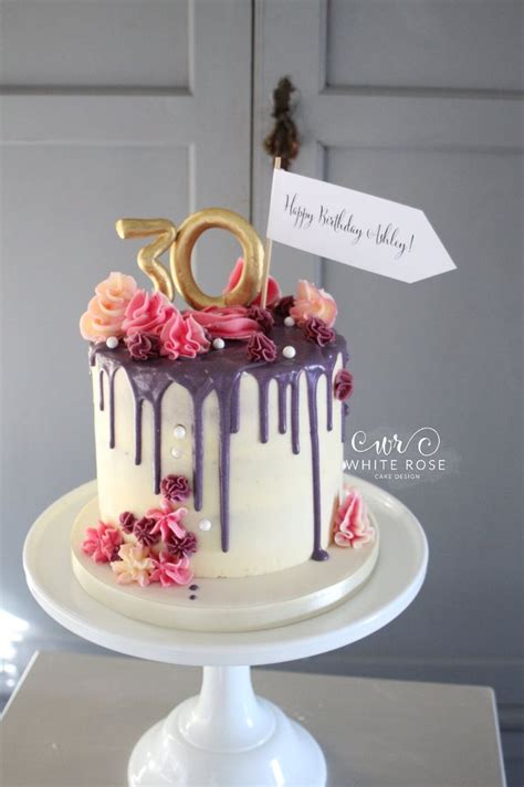 Looking for easy homemade birthday cakes? 30th Drippy Birthday Cake by White Rose Cake Design (2 ...