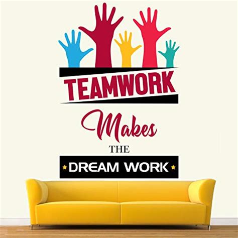 Stickme Team Work Makes Dream Work Typography Office