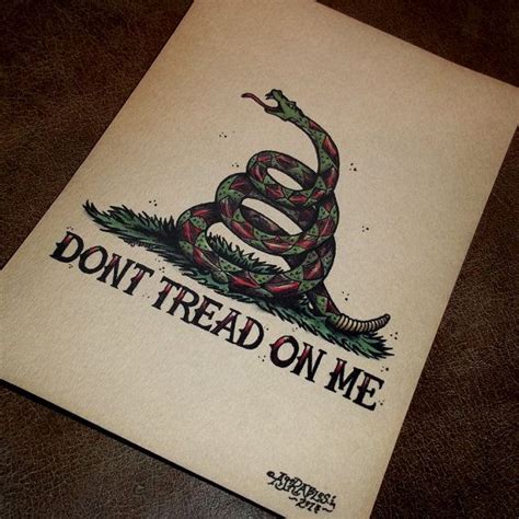 Dont Tread On Me Snake Traditional Tattoo Style Art By Agorables