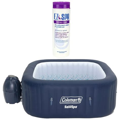 Coleman Saluspa 4 Person Inflatable Outdoor Hot Tub W Chemical Treatment