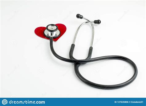 Stethoscope And Red Heart Stock Photo Image Of Clinic 127635806