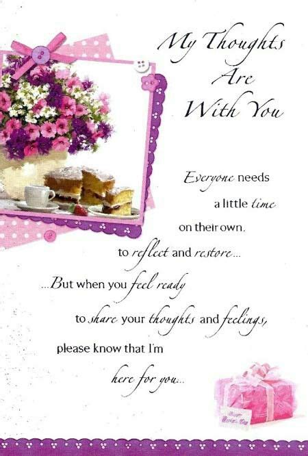 A Greeting Card For Someone With Flowers And Cake On The Table In Front
