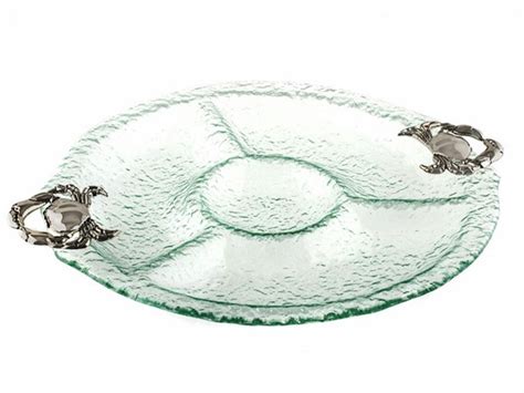 Thirstystone Crab 4 Section Glass Serving Bowl