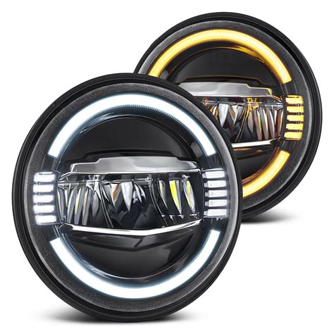Lumen® Sb7979xx Blk 7 Round Black Led Headlights With Dynamic Start
