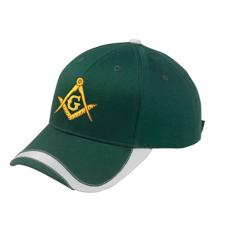 Gold Square And Compass Embroidered Masonic Sport Wave Adjustable