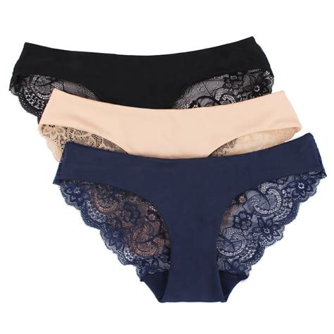 Yuetdawn3pcslot Womens Sexy Lace Brief Ladies Seamless Cotton Panty