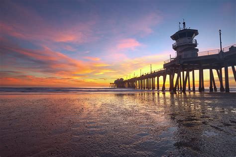 Huntington Beach Sunset Low Tide Photograph By Brian Knott Photography