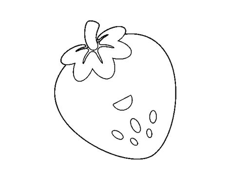 Dibujo para imprimir y pintar de fresas frutas para colorear fresas dibujo fresas para dibujar. Dibujo de Fresa feliz para Colorear - Dibujos.net