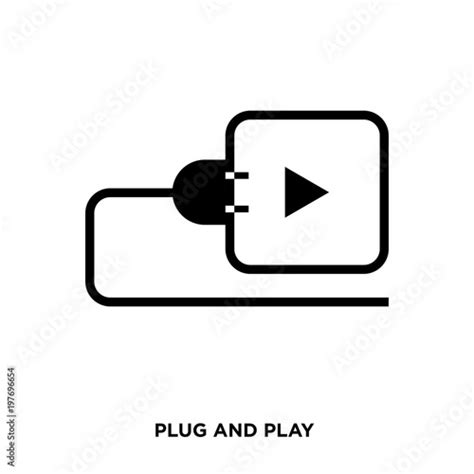 Plug And Play Icon On White Background In Black Vector Icon