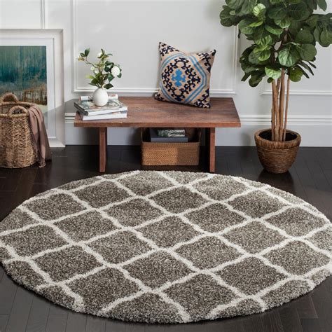 Rugs ship within 24 hours. Safavieh Hudson Shag Gray/Ivory 7 ft. x 7 ft. Round Area ...