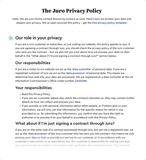 Free Privacy Policy Template Create A Readable Privacy Notice