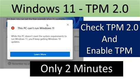 What Is Tpm 2 0 In Windows 11 And How To Enable It Vrogue