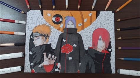 Speed Drawing Konan Pain Nagato E Tobi Akatsuki Naruto Shippuden