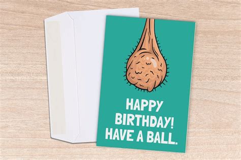 Have A Ball Testicle Funny Birthday Card A5 Size Etsy