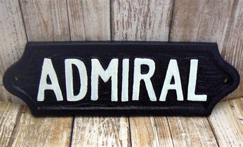Admiral Sign Plaque Nautical Admirals Quarters Wall Decor T Etsy