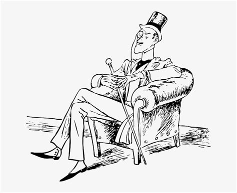Rich Man Person Suit Chair Sitting Gentleman Drawing Of A Rich