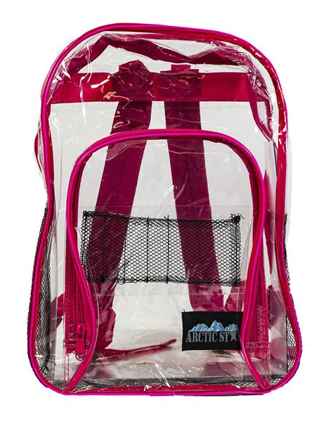 The plastic shell can be switched to a mesh panel or removed completely. Clear Backpack Large Heavy Duty Purse School Kids ...