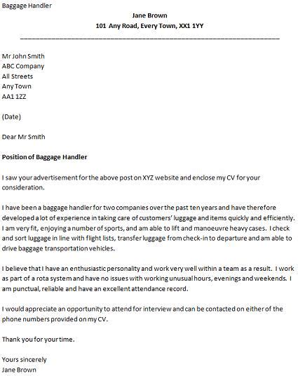 In addition, you should always create a customized material handler cover letter in accordance with the job description provided by the employer. Baggage Handler Cover Letter Sample | Mt Home Arts