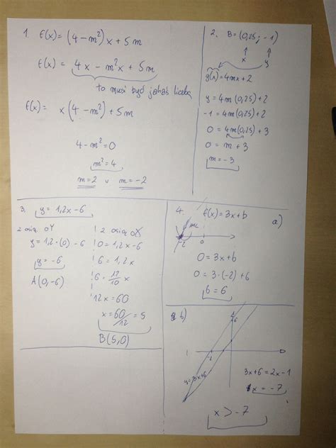 Wyznacz Wzór Funkcji Liniowej G Której Wykres Przechodzi Przez Punkt P - 1)Dla jakiego parametru m funkcja f(x)=(4-m^2)x+5m jest stała? 2) Dla
