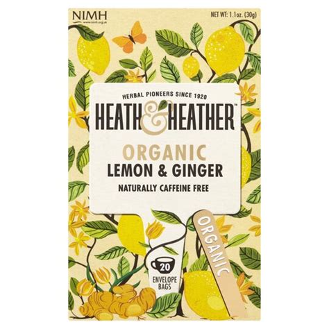 Heath And Heather Organic Lemon And Ginger 30g Tesco Groceries