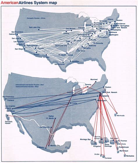 American Airlines February 11 1977 Route Map Route Map Route