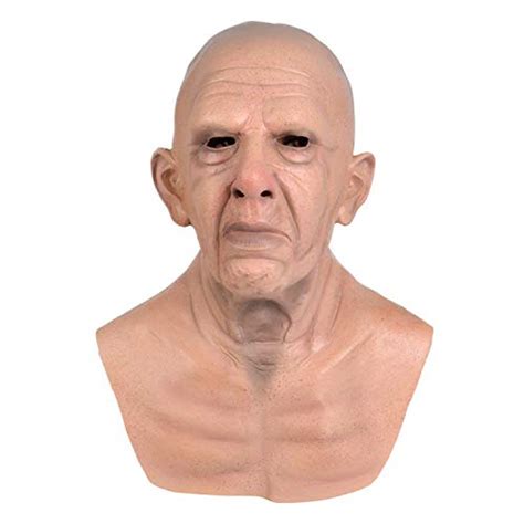 Buy Bald Old Man Mask For Adult Realistic Grandpa Halloween Mask Elder Costume Full Head Party
