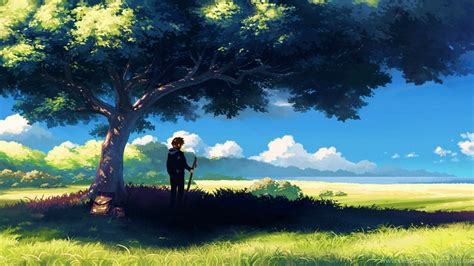 1920x1080 Anime Scenery Boy Under Tree Anime Scenery