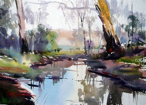 David Taylor Catchingthemorninglight38x22 Watercolor Landscape